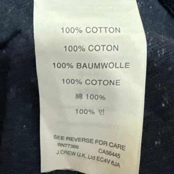 J.Crew Men's Navy Blue Colorblock Oversized Long Sleeve T Shirt Tee Top Size XL - Picture 4 of 4